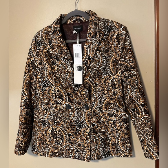 Driftwood Velvet Jacquard Paisley Blazer NEW - Picture 2 of 6